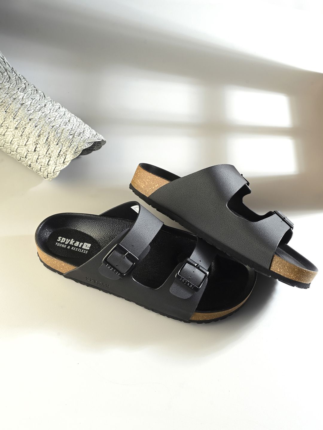 

SPYKAR Men PU Comfort Sandals, Black