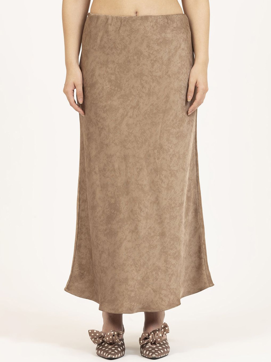 

OFFICE & YOU Women A-Line Maxi Skirt, Brown