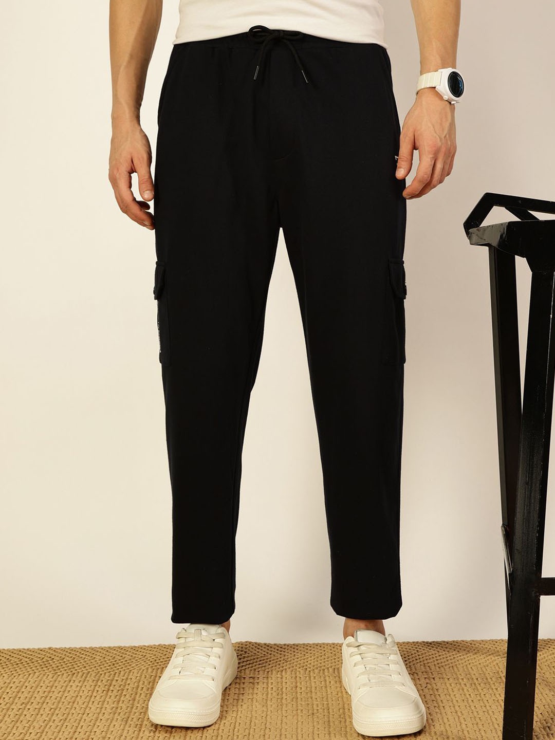 

Thomas Scott Men Mid-Rise Track Pants, Black