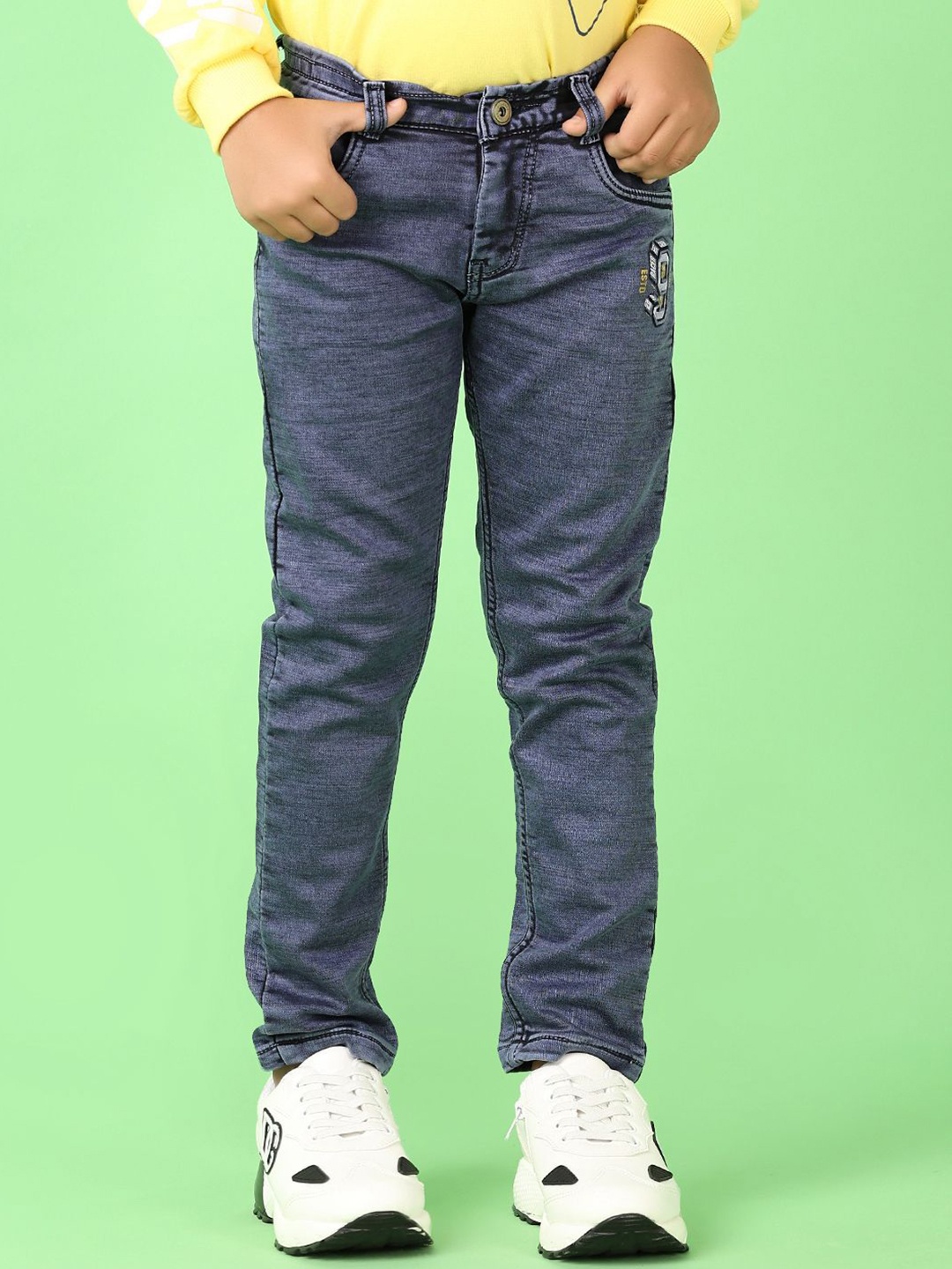 

V-Mart Boys Cotton Regular Fit Low Distress Stretchable Jeans, Blue