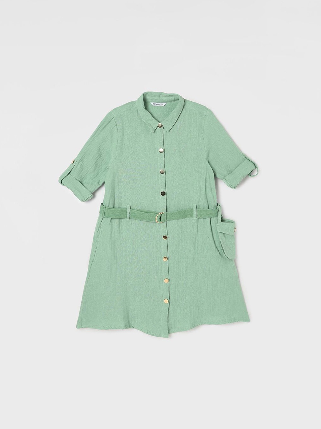 

Fame Forever by Lifestyle Girls Cotton Shirt Dress, Green