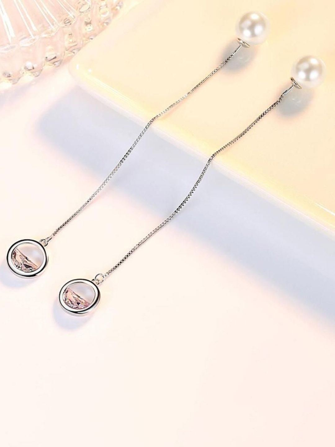 

MYKI Silver-Plated Stainless Steel Contemporary Drop Earrings