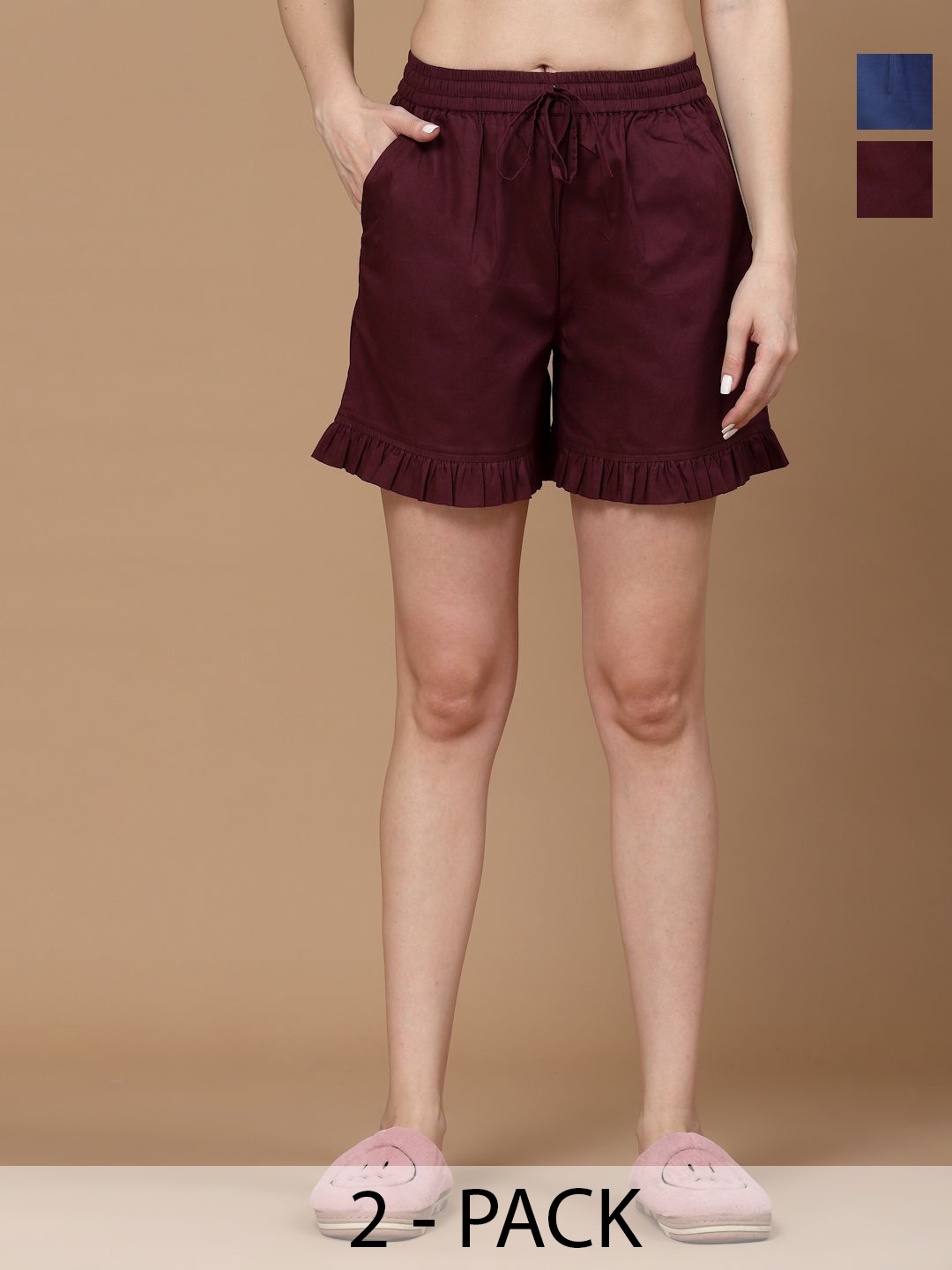 

MBeautiful Women 2 Lounge Shorts, Burgundy