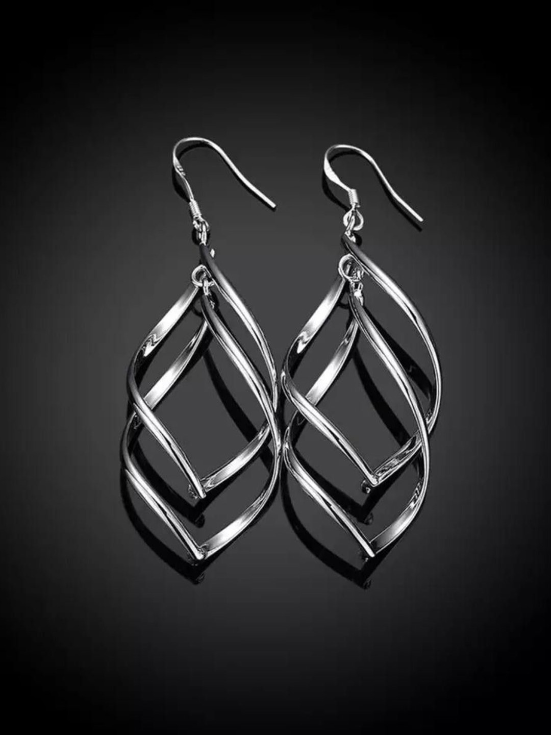 

MYKI Silver Plated Contemporary Drop Earrings