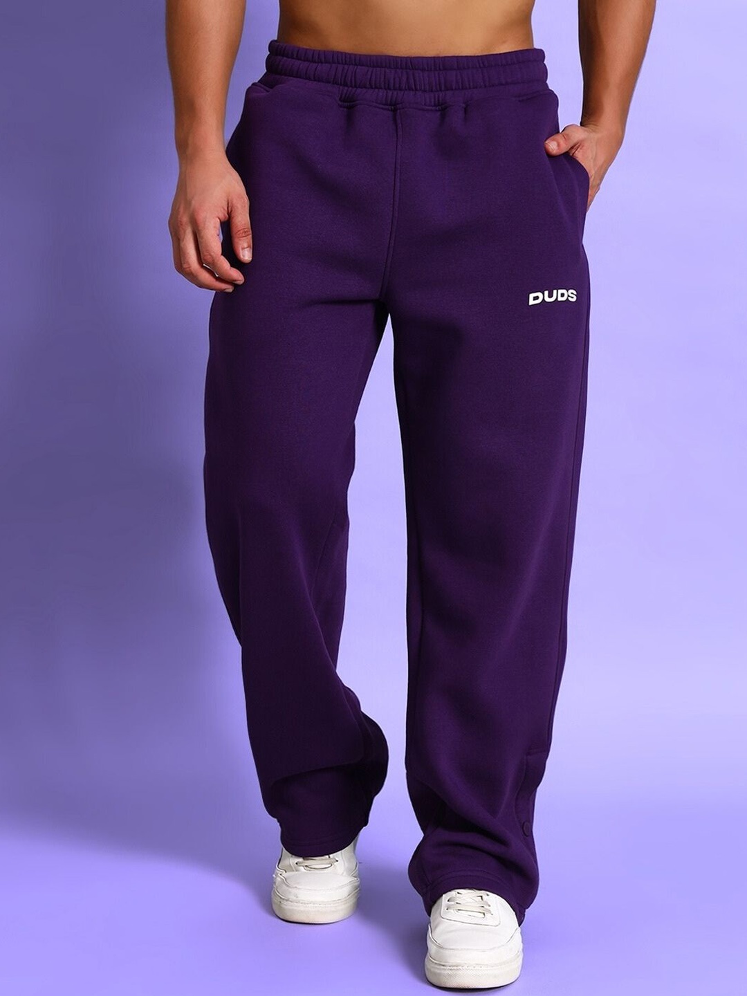 

WEARDUDS Men Relaxed-Fit Mid-Rise Track Pant, Purple