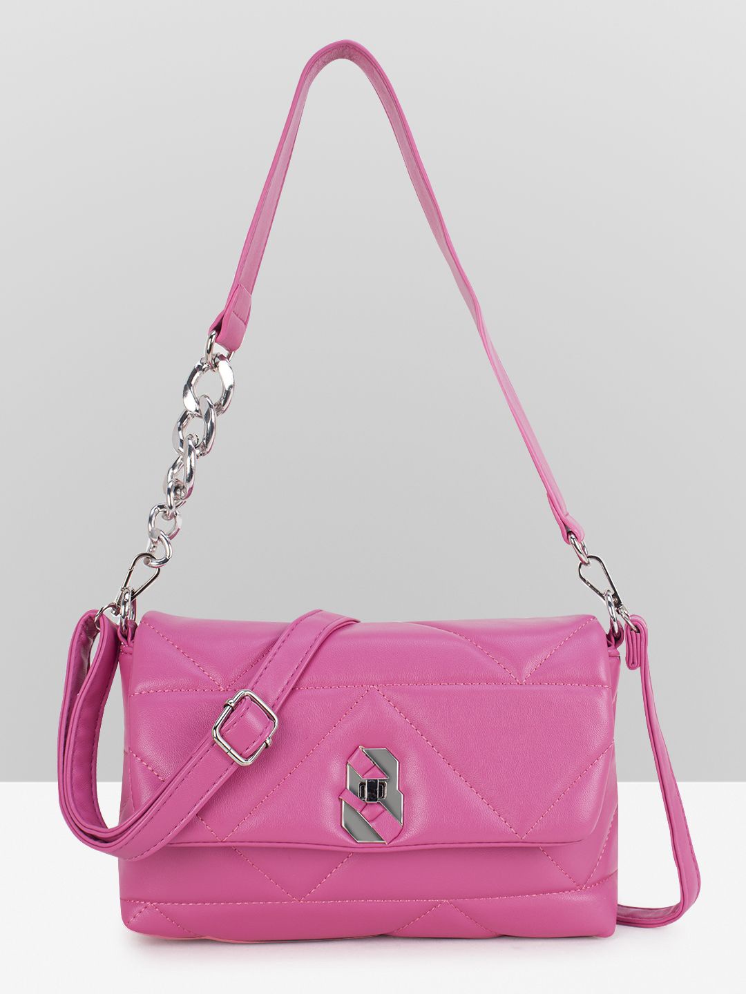 

Filauri Women Textured Structured Sling Bag, Pink
