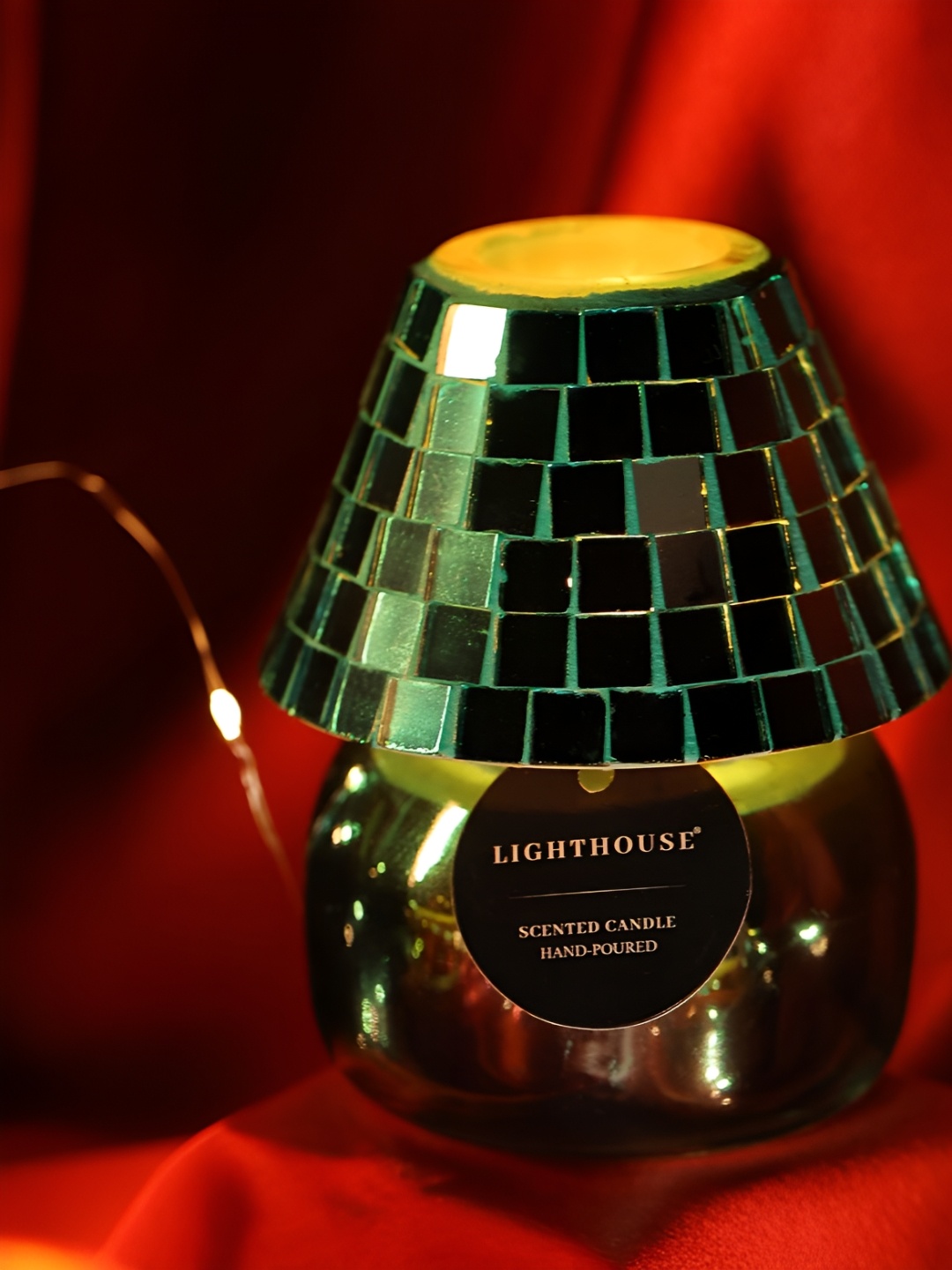 

LIGHTHOUSE CANDLE Green Single Disco Vibes Lead-Free Wick Lamp Scented