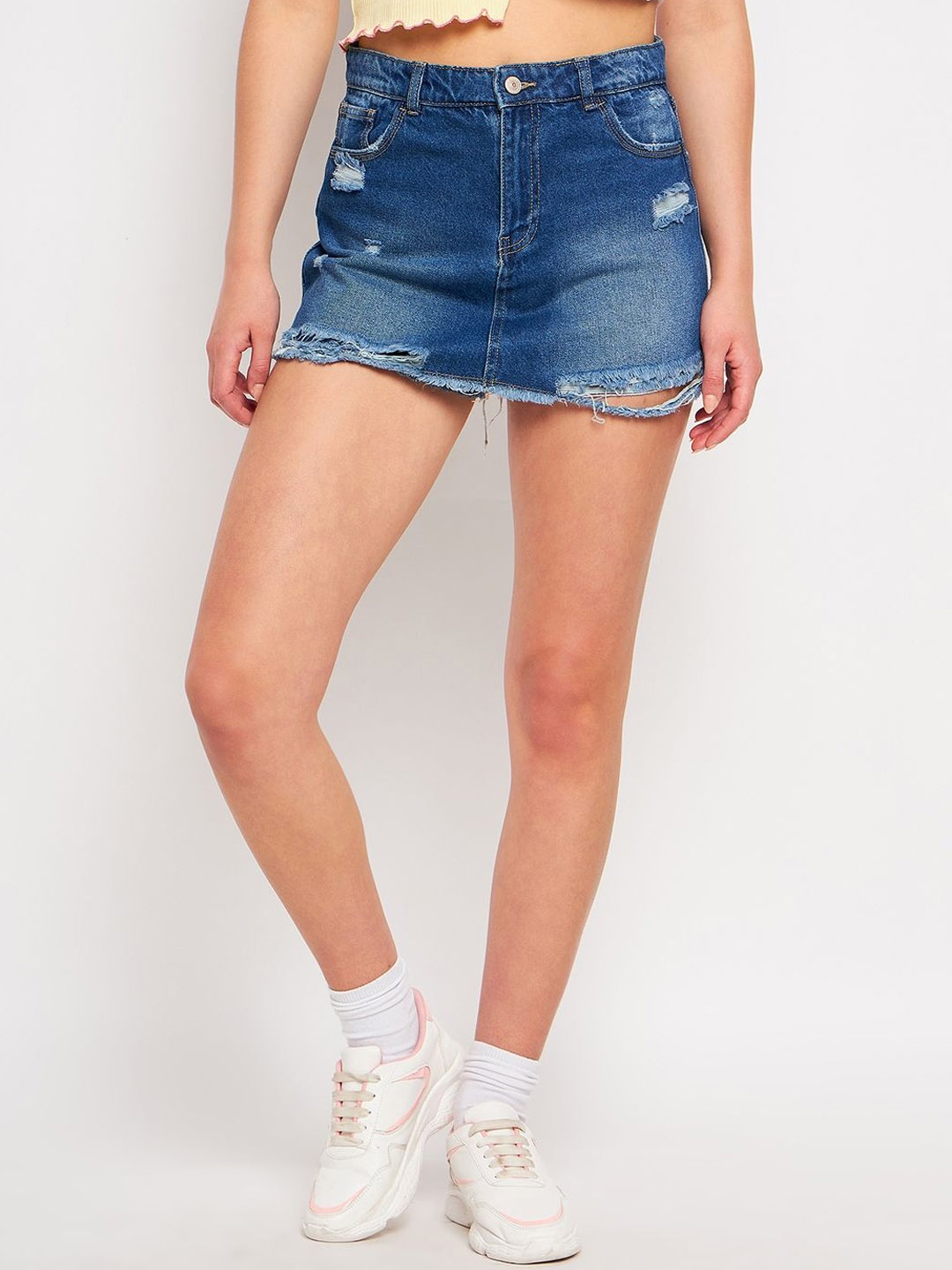 

Madame Women Washed Denim Shorts Technology, Blue