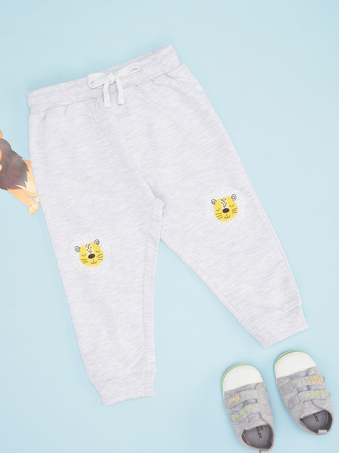 

Pantaloons Baby Boys Printed Pure Cotton Joggers, Grey