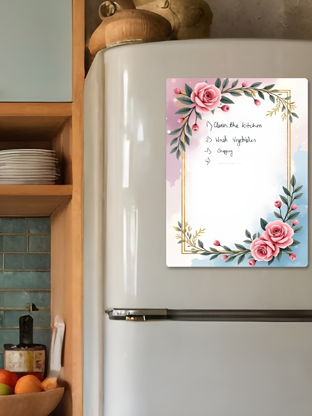

CVANU White Printed Decorative Fridge Magnet