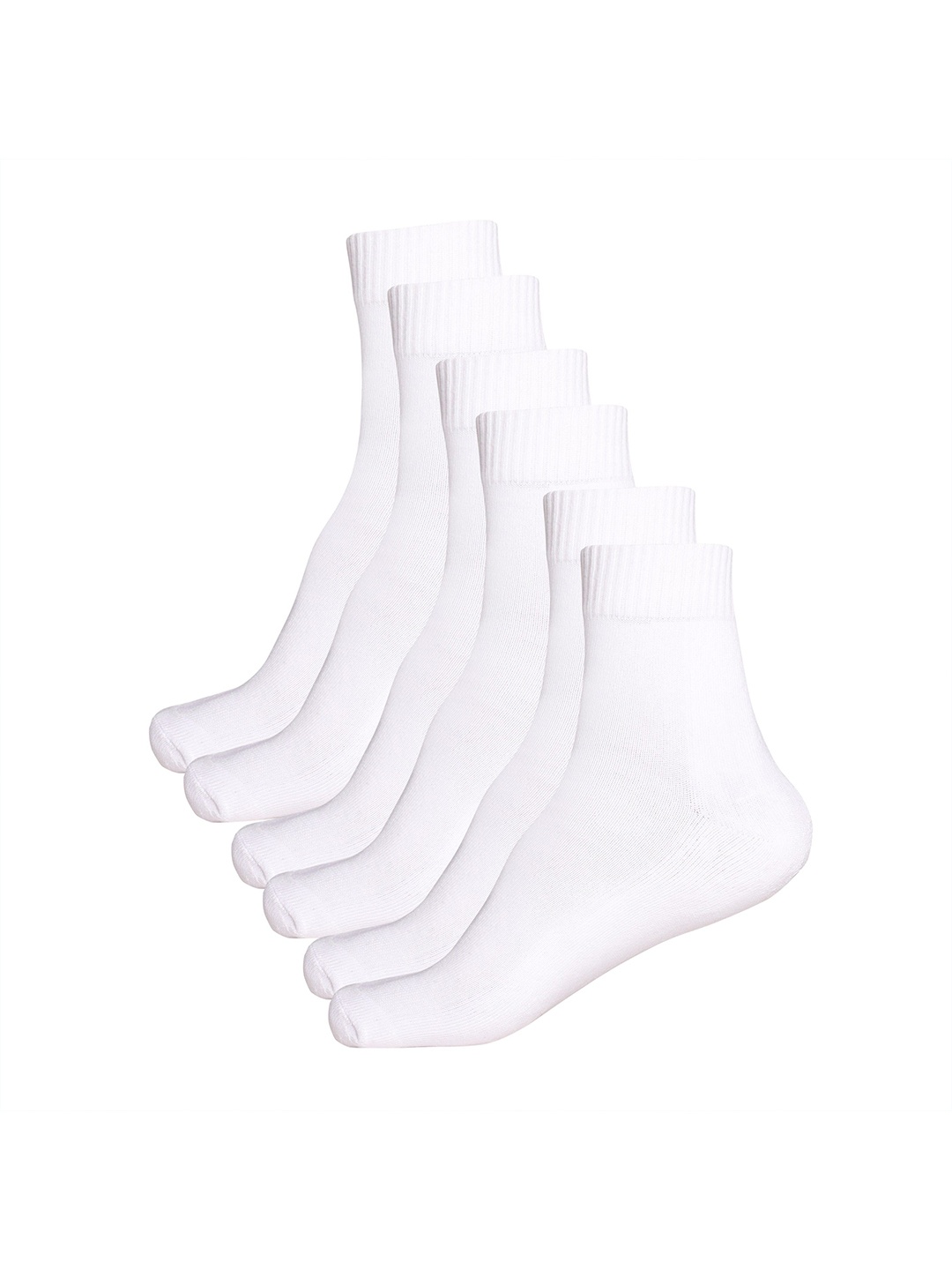 

WYSE Men Pack Of 3 Cotton Above-Length Crew Socks, White