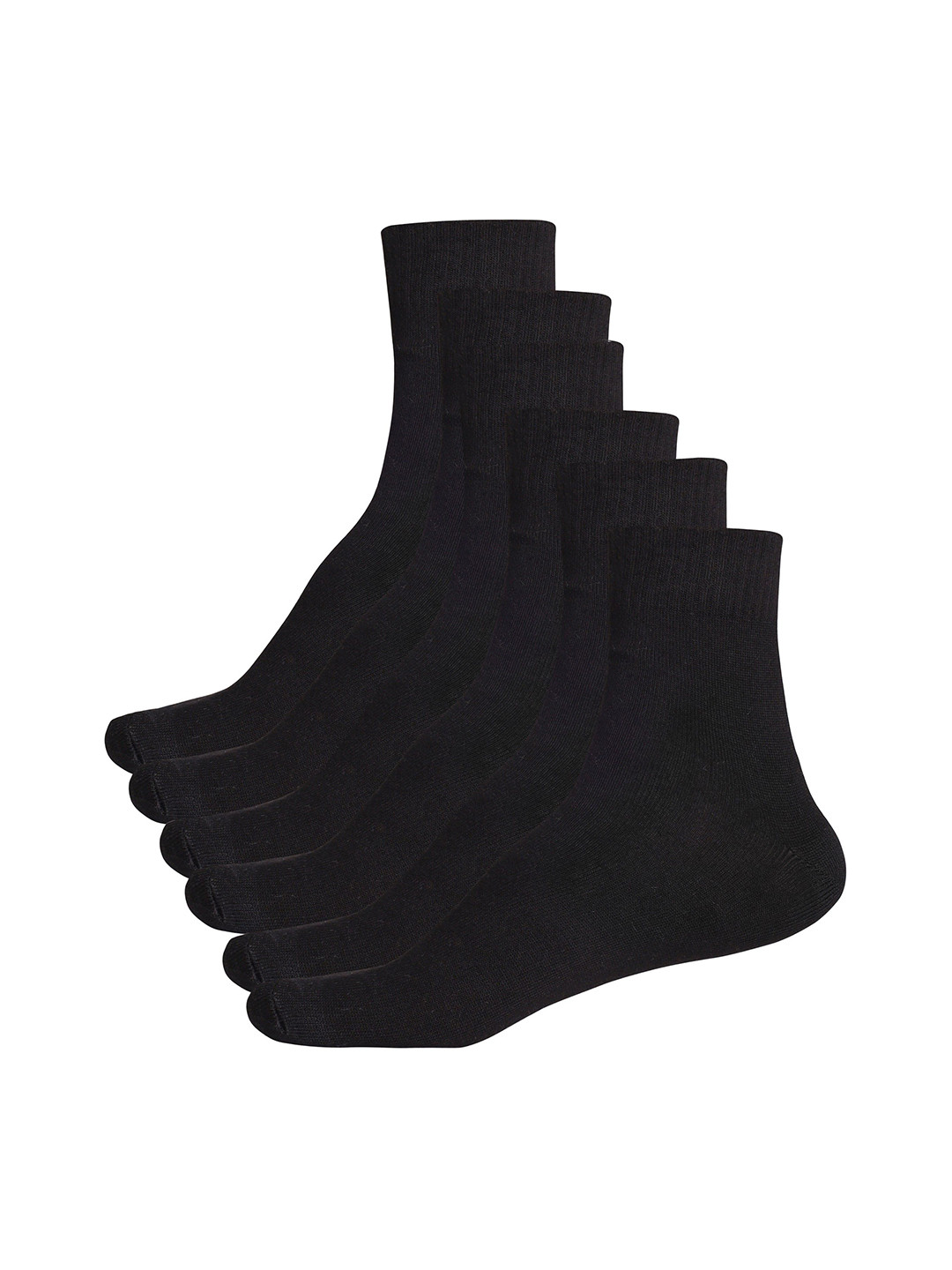 

WYSE Men Pack Of 3 Ankle-Length Socks, Black