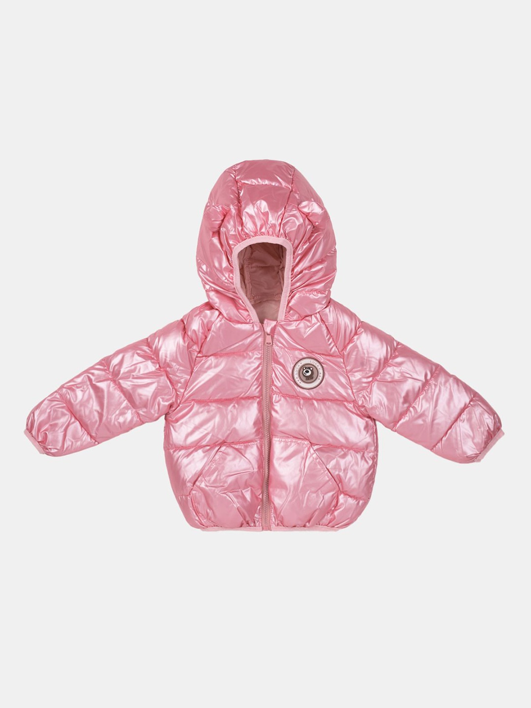 

CHUNMUN Girls Hooded Solid Casual Puffer Jacket, Pink