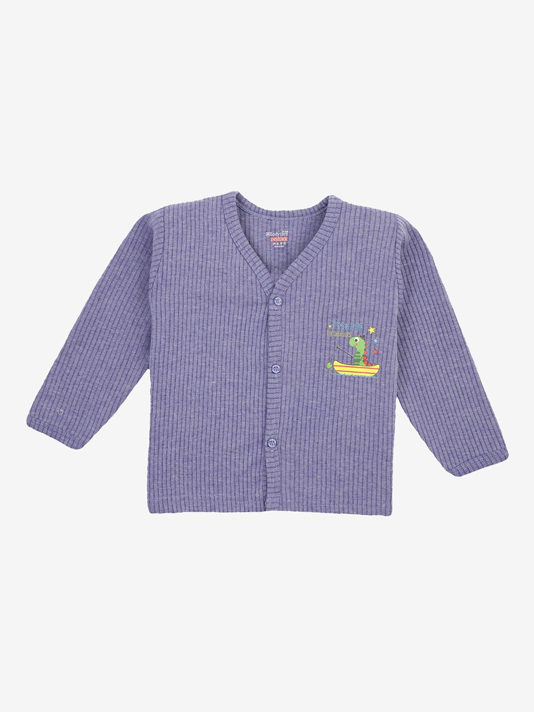 

BODYCARE INSIDER Infants Kids Pack Of 2 Striped Cotton Thermal Tops, Blue