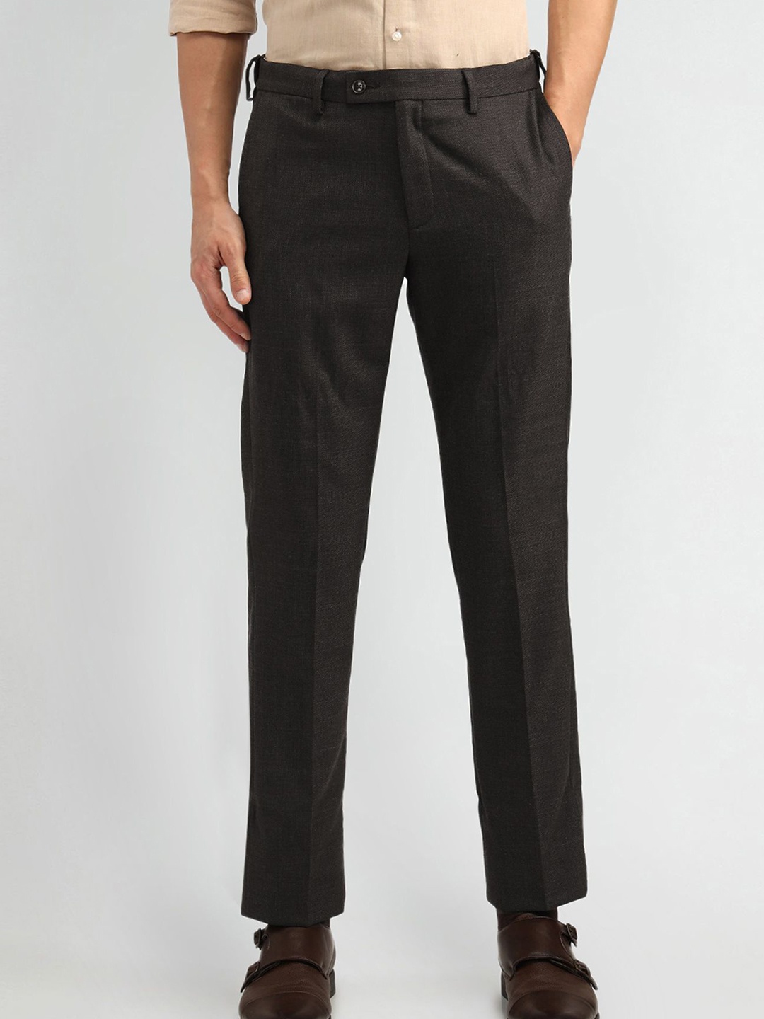 

Arrow Men Mid Rise Urban Slim Slim Fit Trousers, Brown