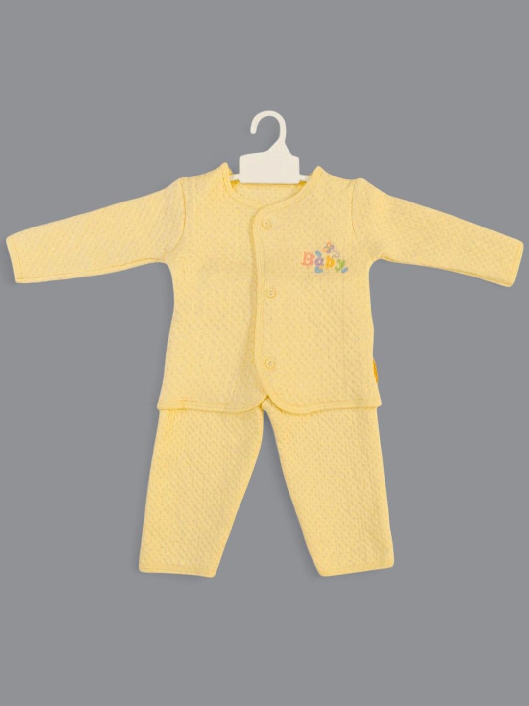 

Born Babies Unisex Kids Pure Cotton Top with Pyjama, Yellow