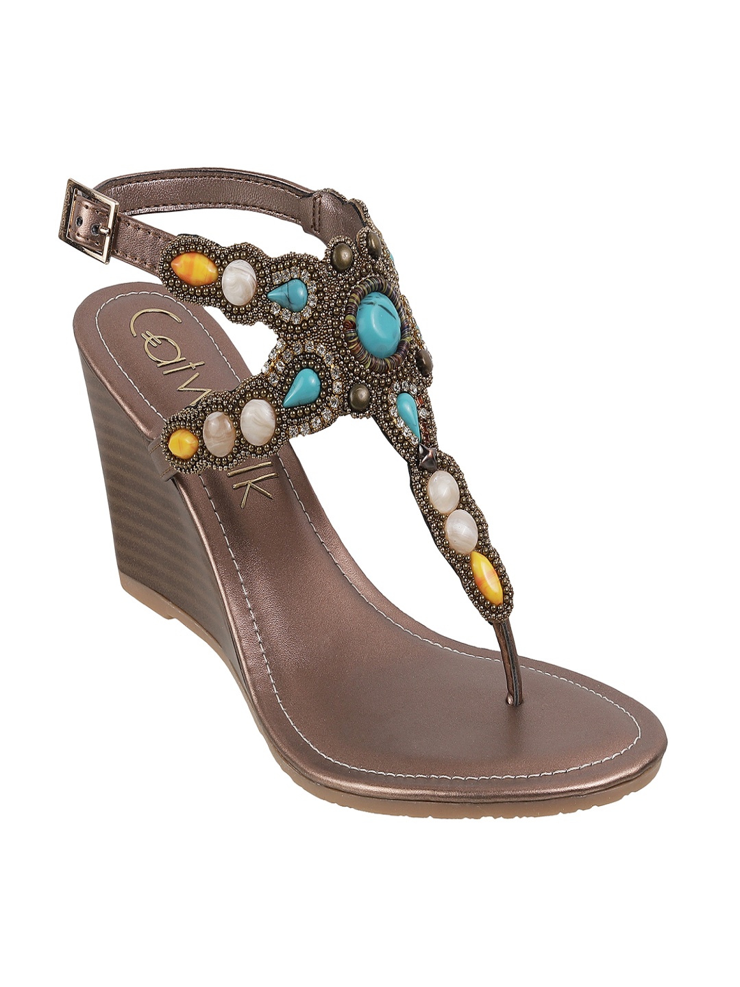 

Catwalk Women Embellished Wedge Heel Sandals, Brown