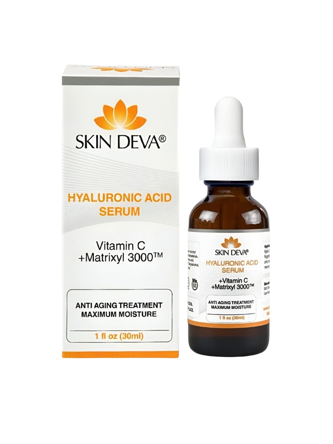 

SKIN DEVA Hyaluronic Acid With Vitamin C & Matrixyl 3000 Serum - 30 ml, Transparent