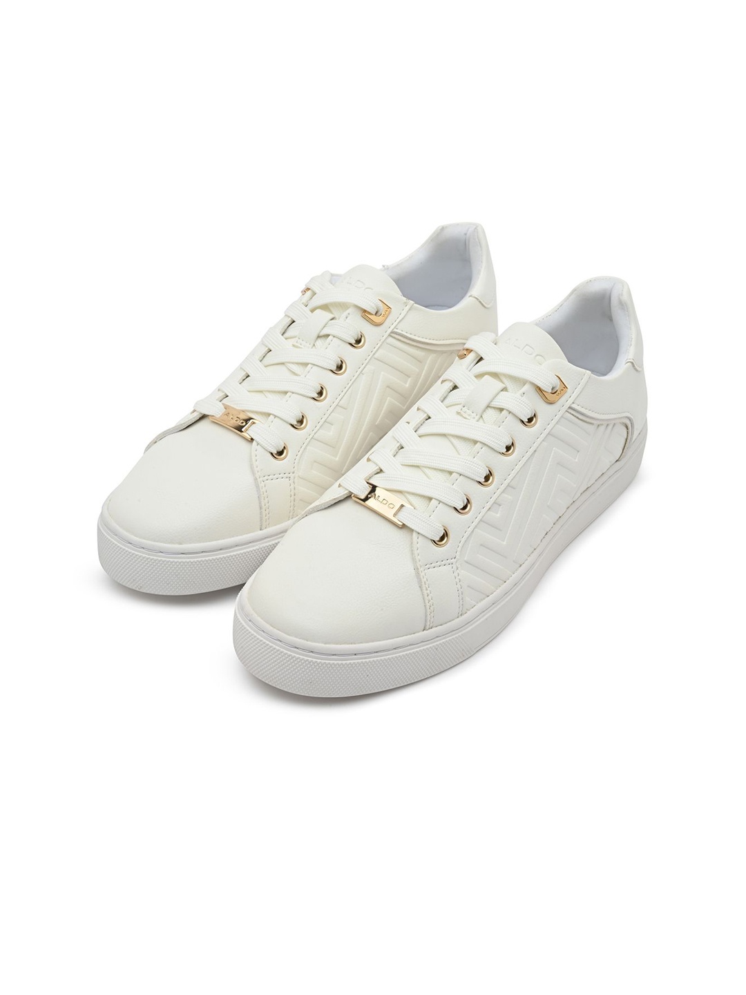 

ALDO Women White Colourblocked Synthetic Lace-Ups Round Toe Sneakers