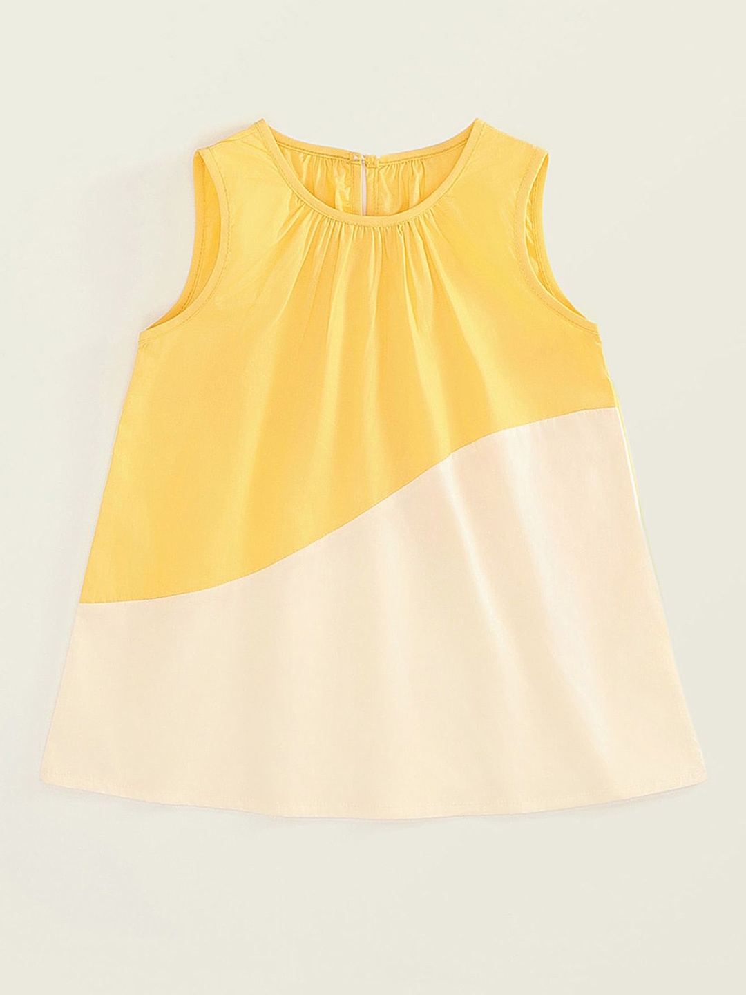 

LULU & SKY Girl Colourbocked Cotton A-Line Dress, Yellow