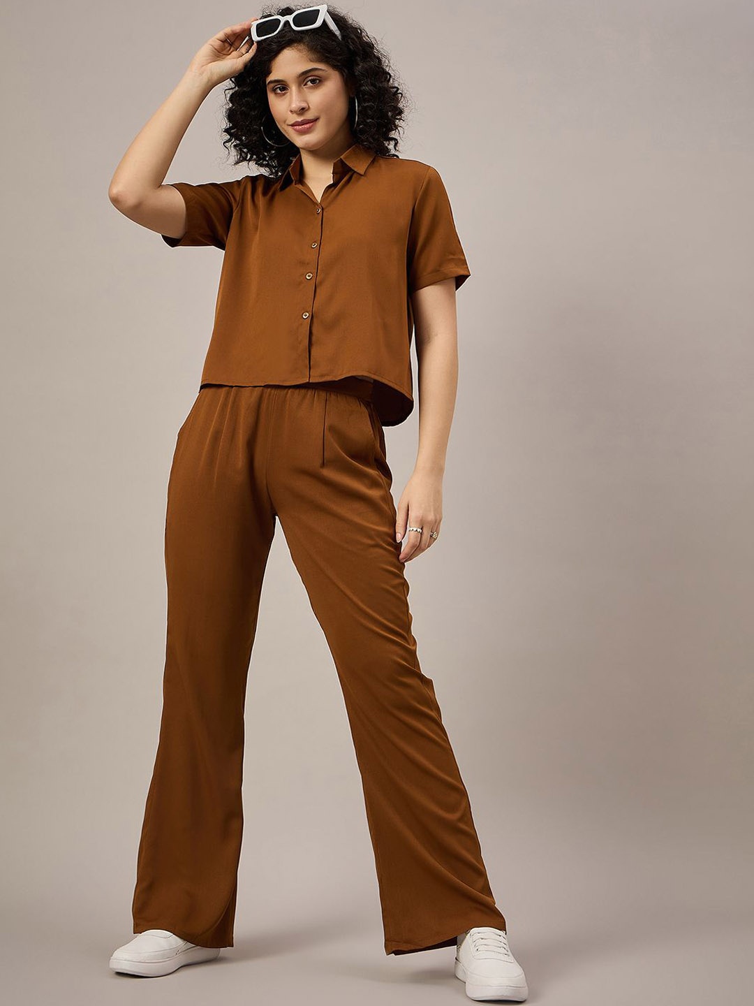 

The Roadster Lifestyle Co. Shirt & Trouser, Brown