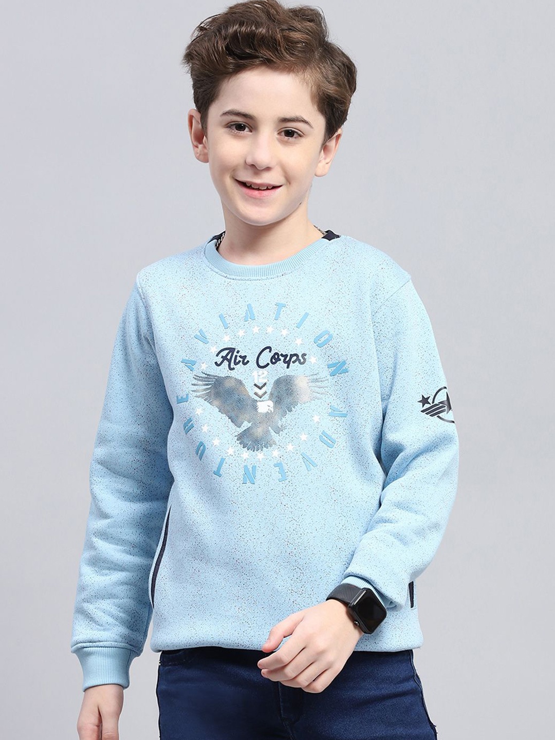 

Monte Carlo Boys Printed Cotton Sweatshirt, Blue