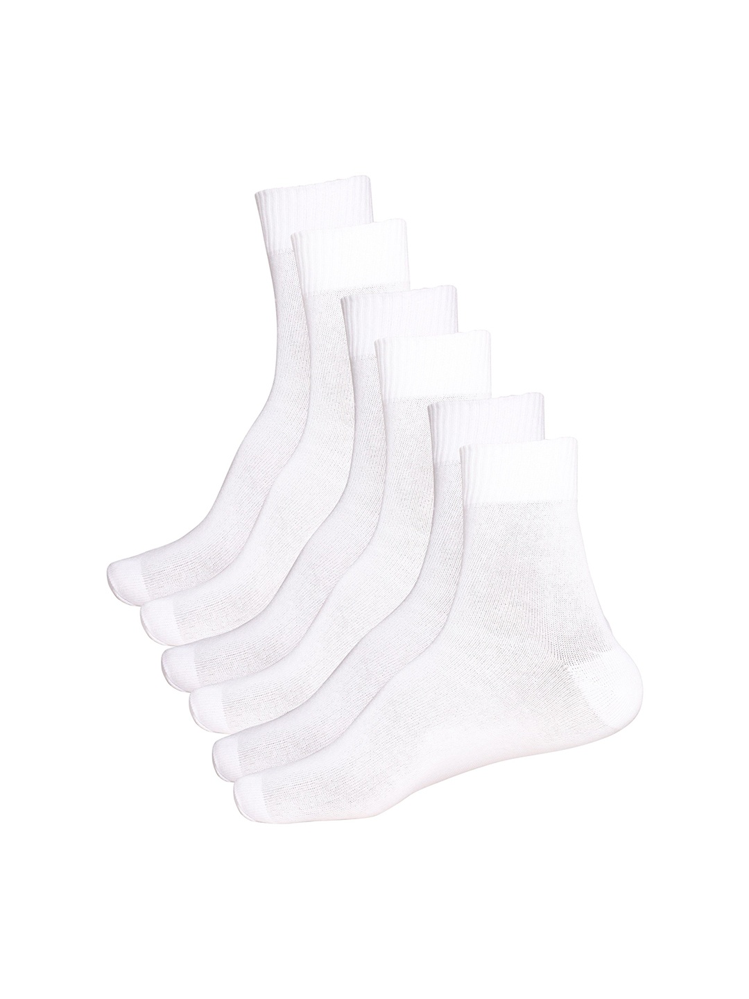 

WYSE Men Pack Of 3 Ankle-Length Cotton Socks, White