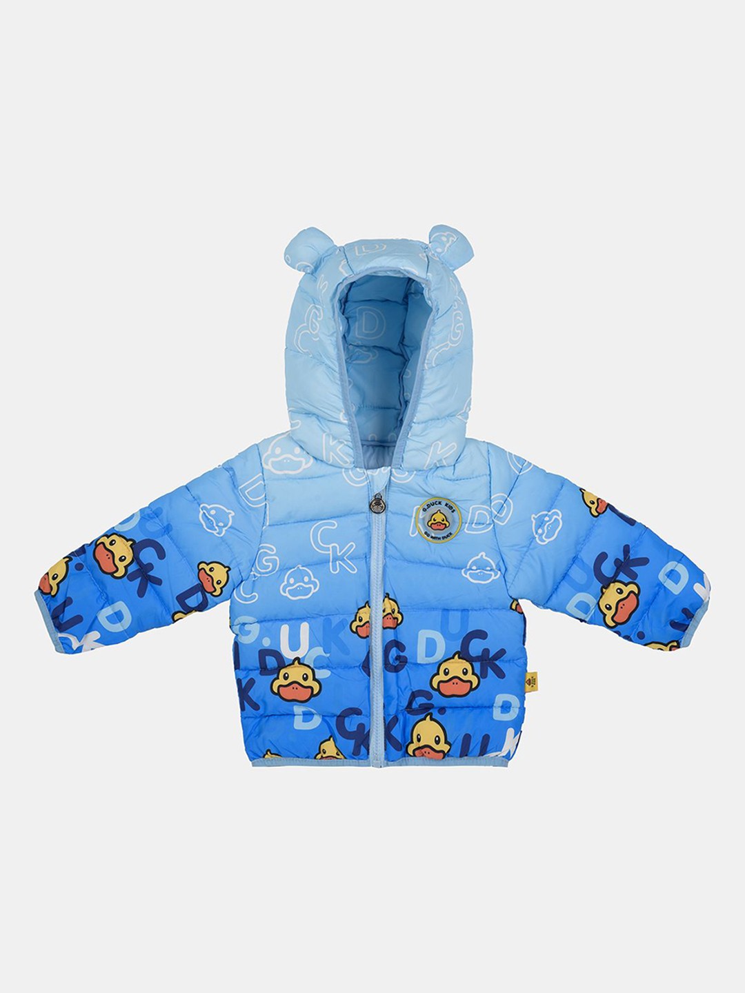 

CHUNMUN Girls Hooded Conversational Printed Casual Quilted Jacket, Blue