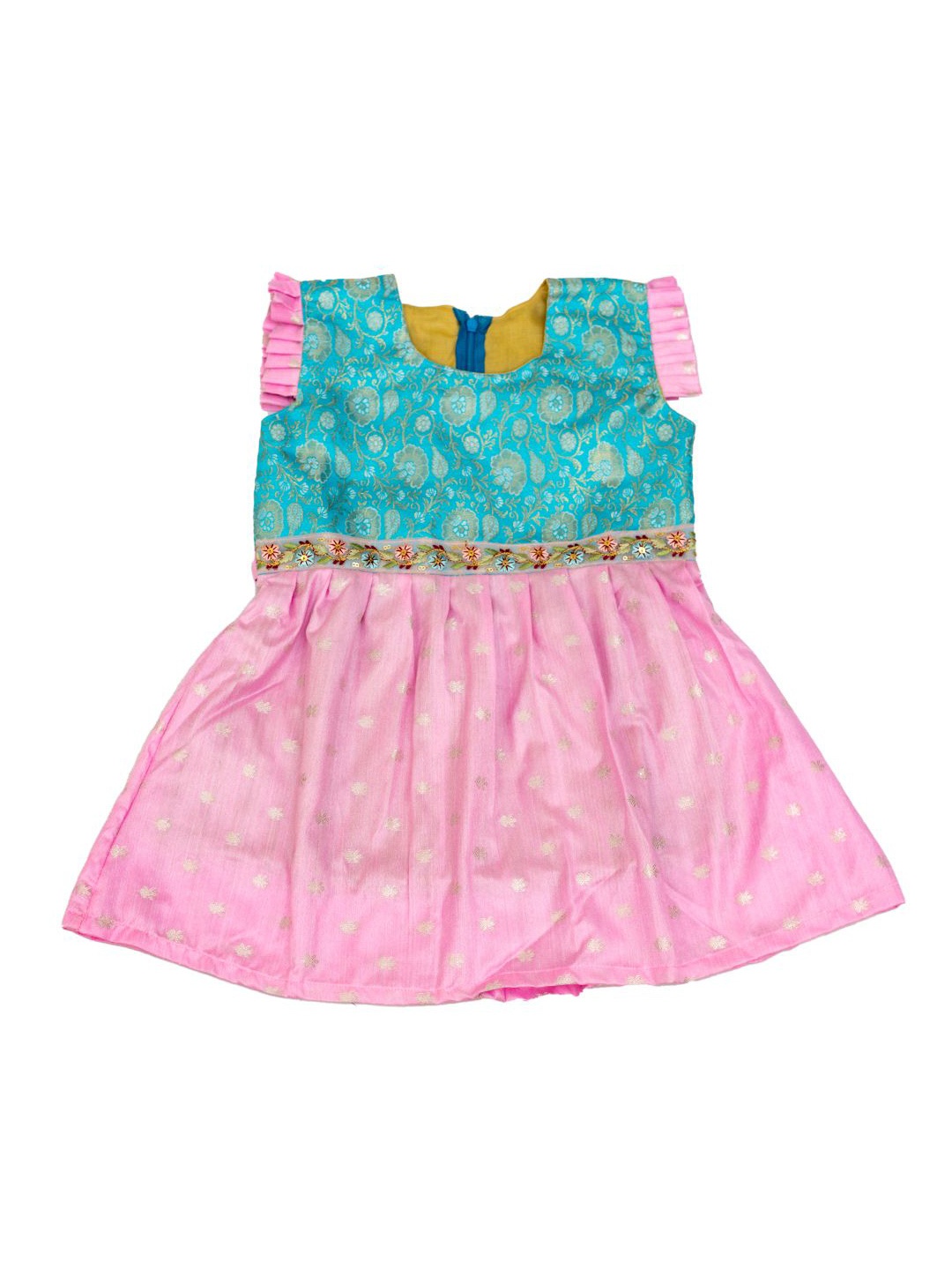 

BAESD Girls Self Design Fit and Flare Dress, Pink