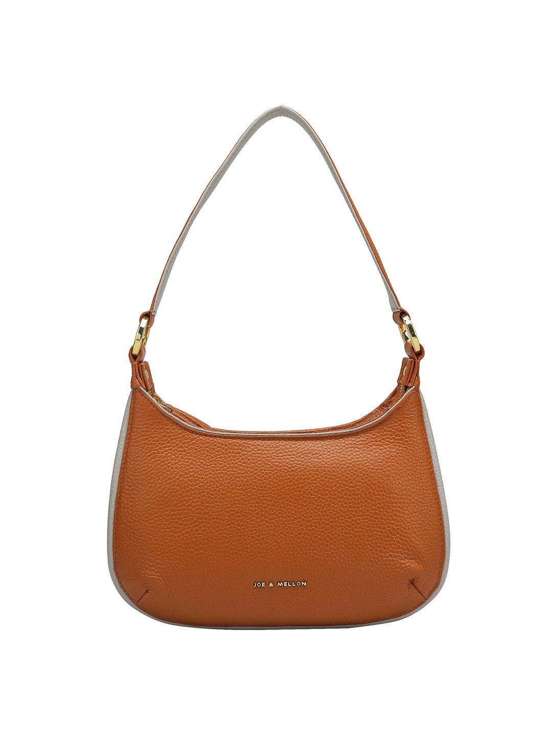

Joe & Mellon Women Textured Solid Half Moon Leather Shoulder Bag, Brown