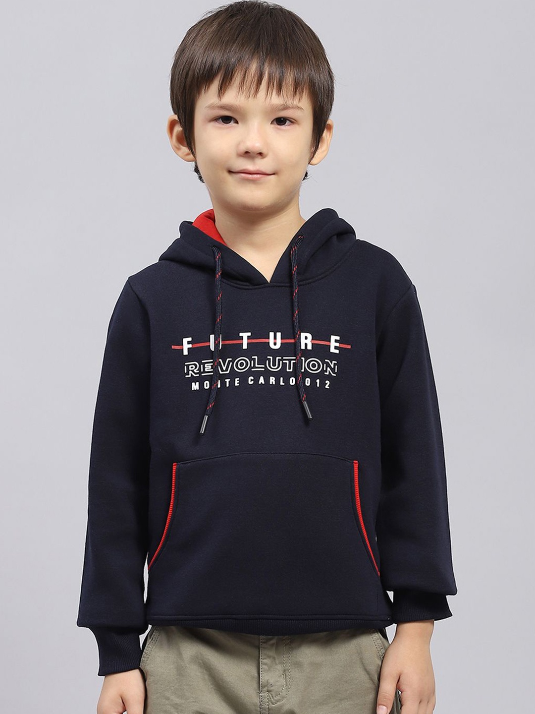 

Monte Carlo Boys Printed Hooded Sweatshirt, Navy blue