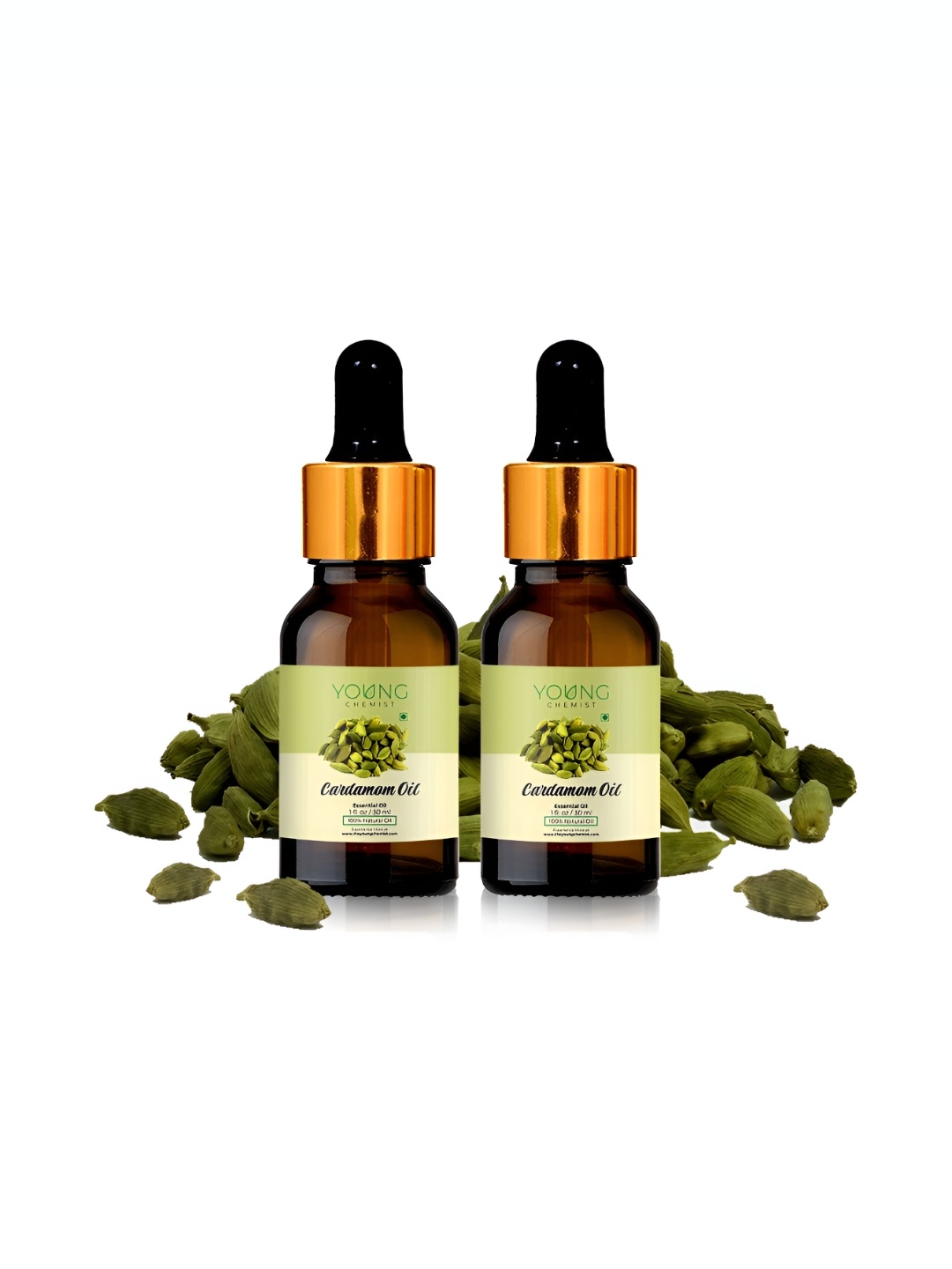 

YOUNG CHEMIST Set Of 2 Cardamom Essential Oil - 30 ml Each, Brown