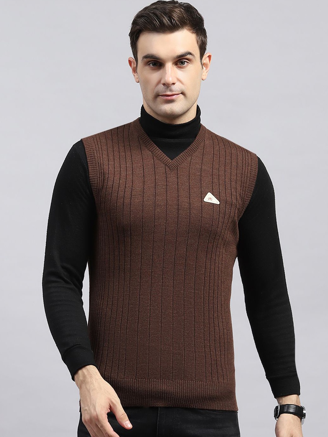 

Monte Carlo Men Woollen Pullover Sweaters, Brown