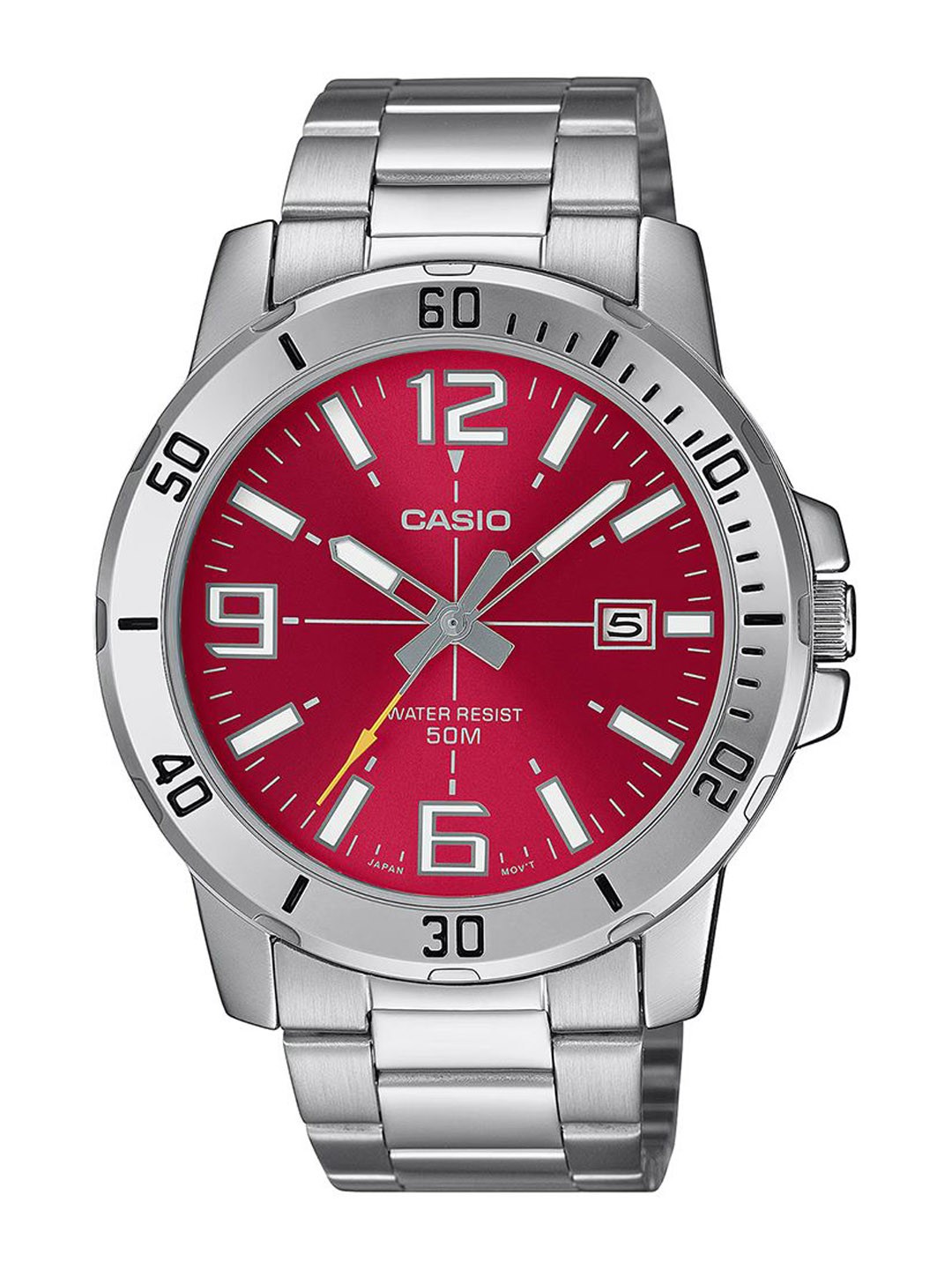 

CASIO Men Dial & Stainless Steel Cuff Straps Analogue Watch A2338, Silver