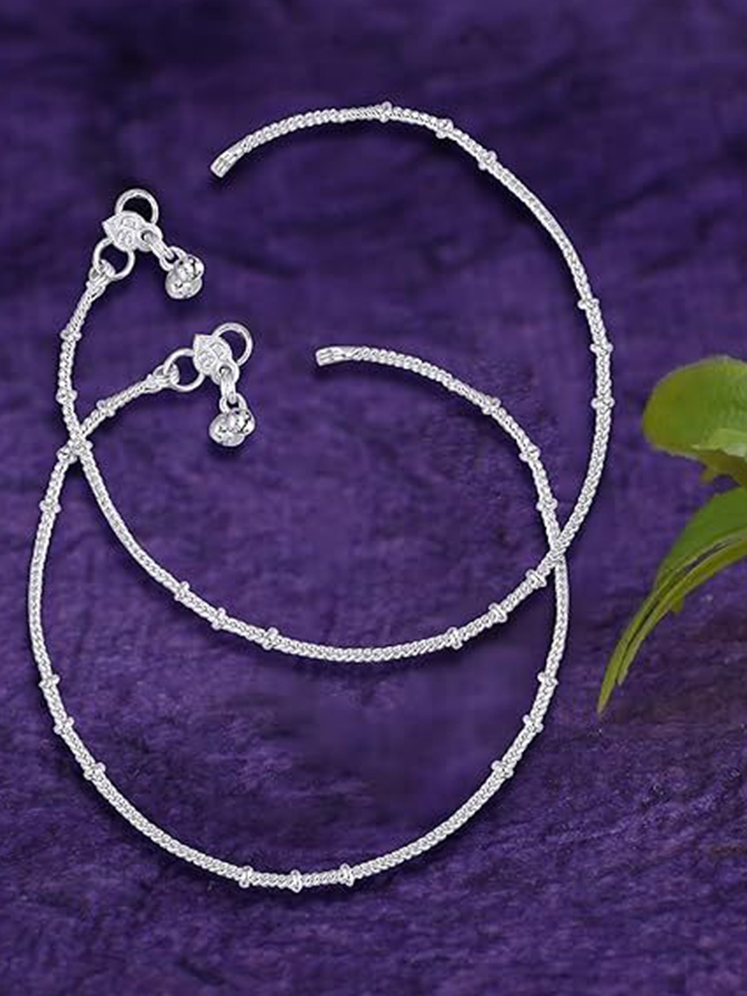 

Heer Collection Set Of 2 Silver-Plated Anklets