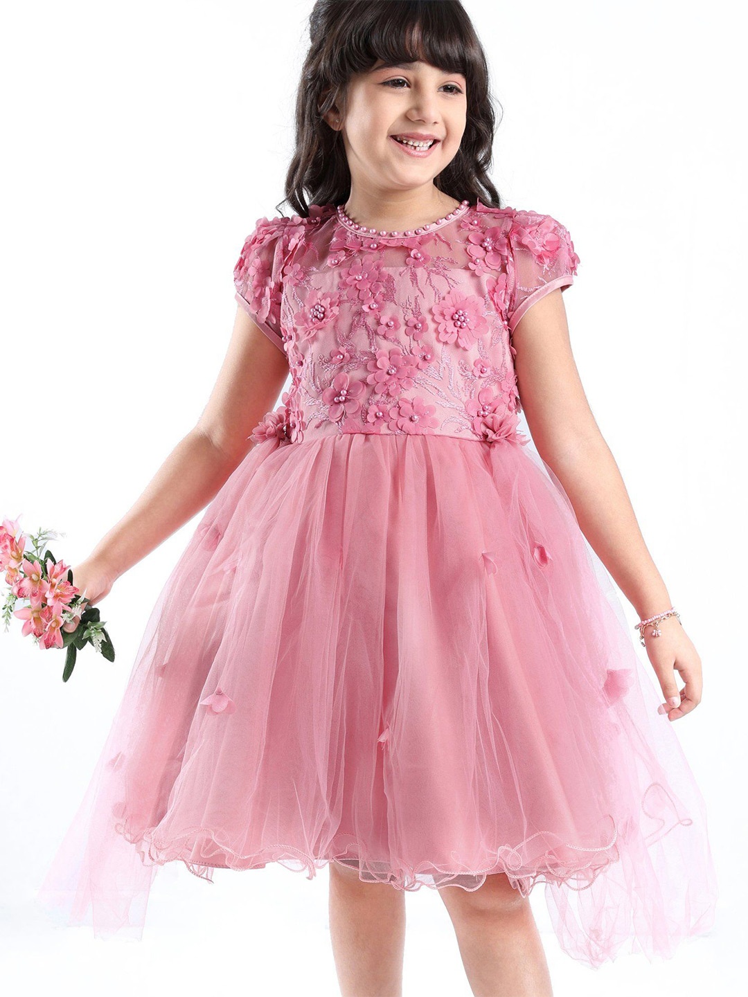 

Mark & Mia Girls Floral Fit & Flare Dress, Pink