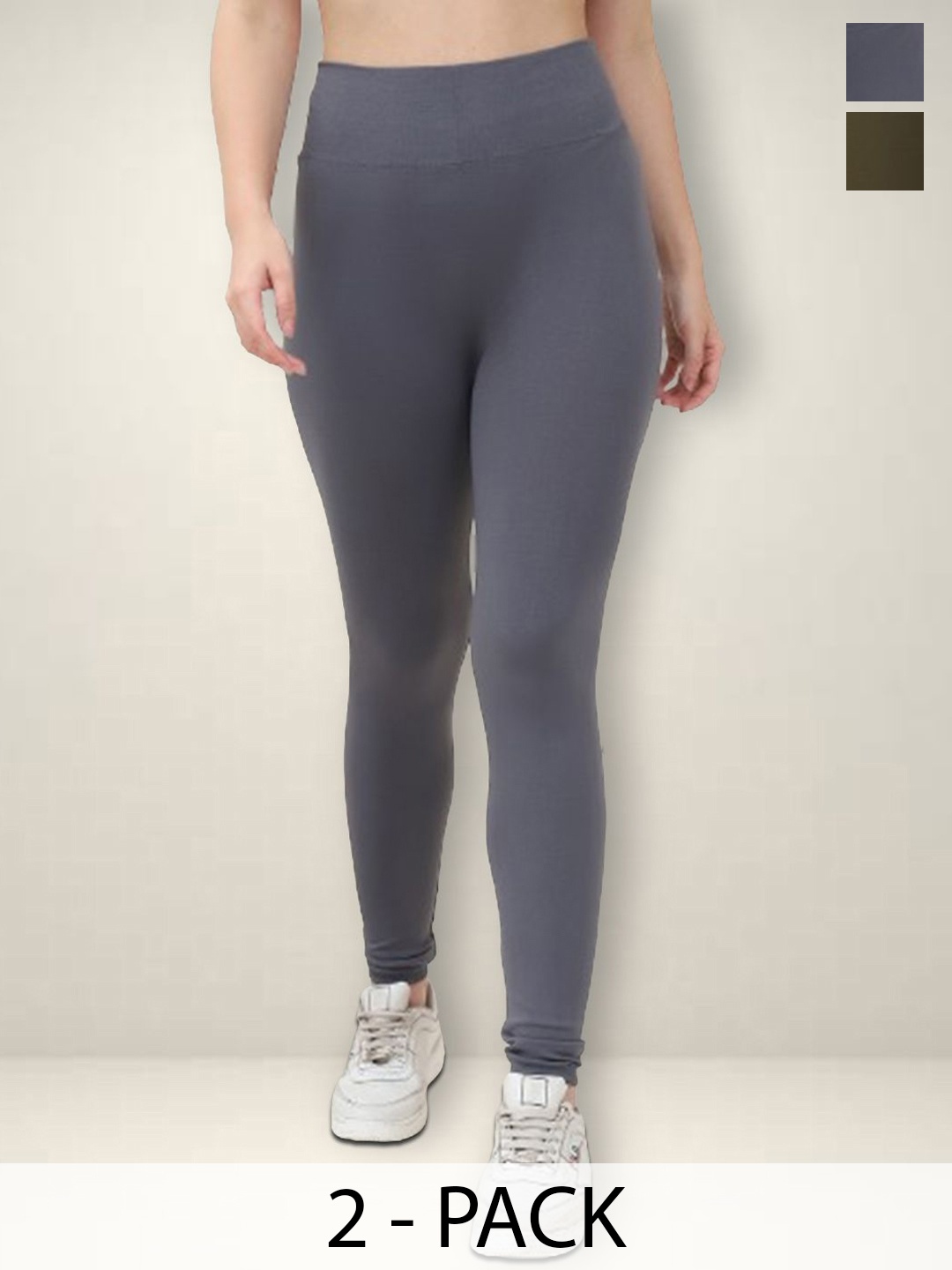 

Jinfo Women Pack Of 2 Training Tights, Grey