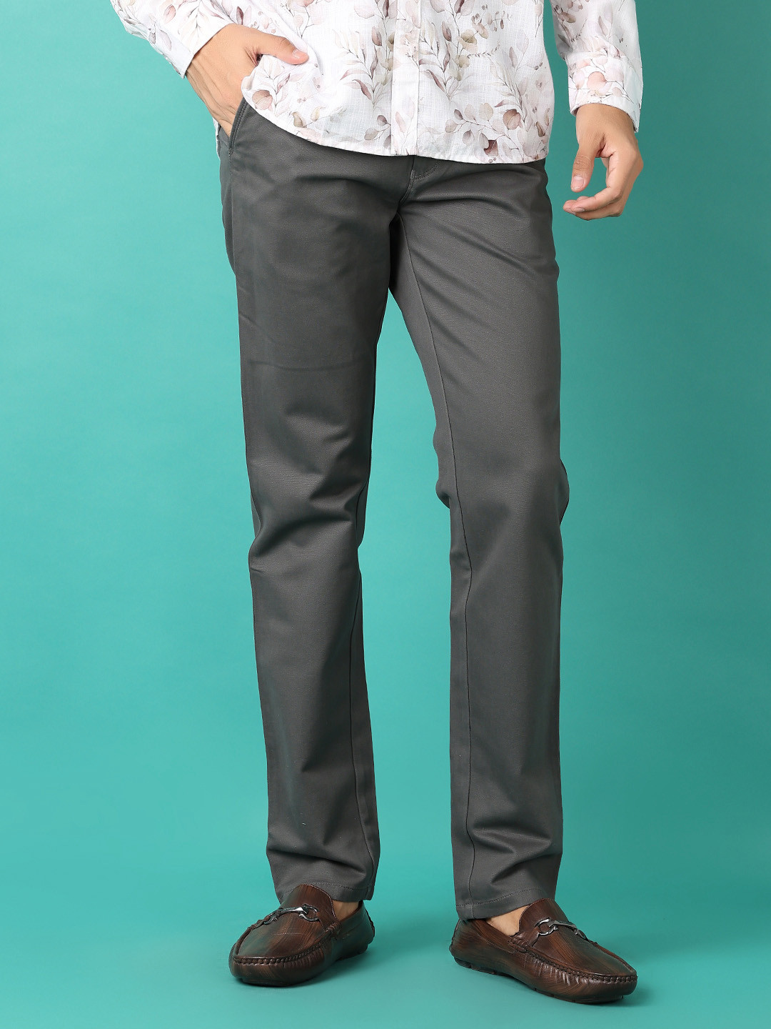 

V-Mart Men Chinos Cotton Trousers, Grey