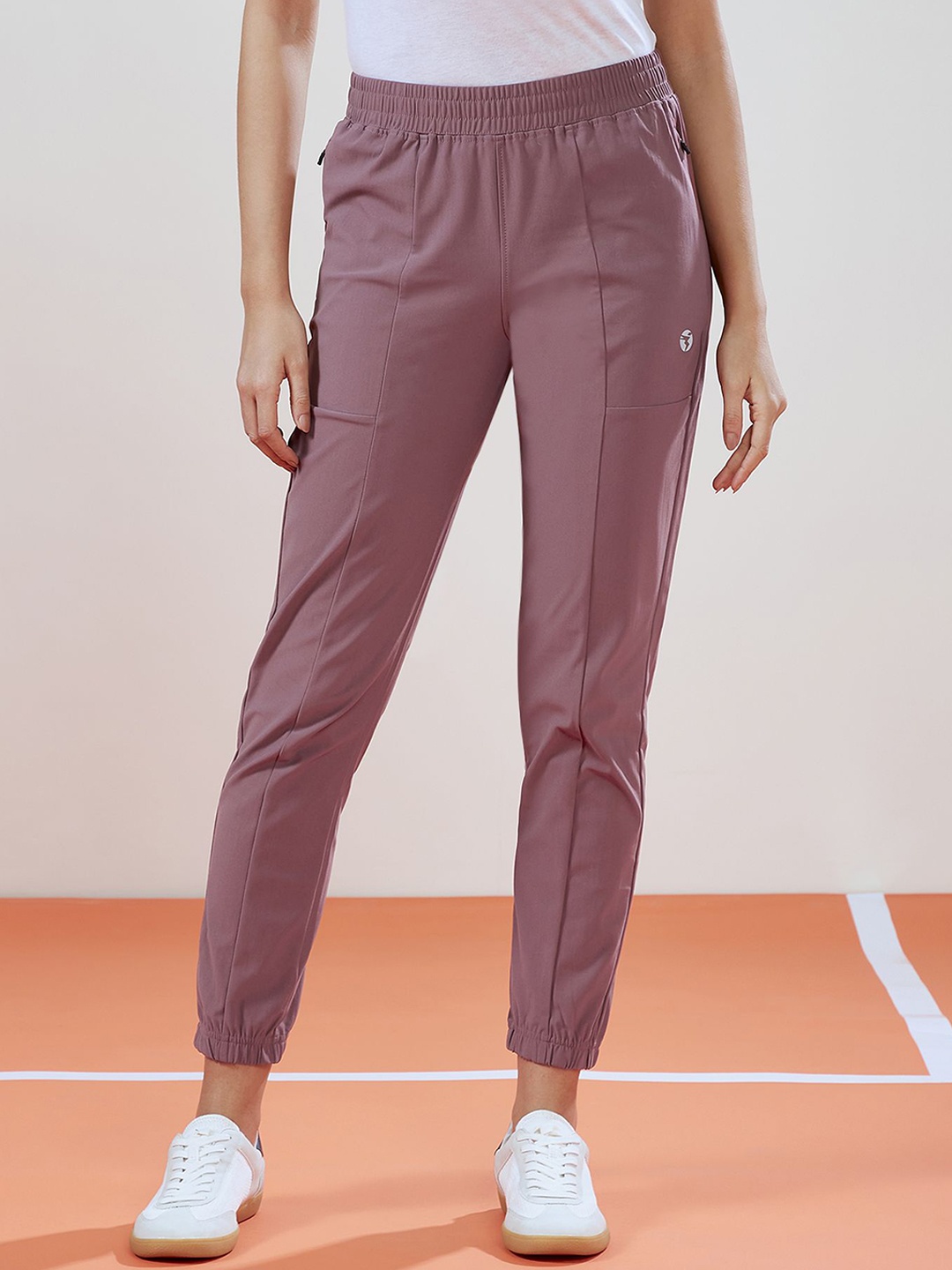 

Technosport Women Relaxed-Fit Mid-Rise Joggers, Purple