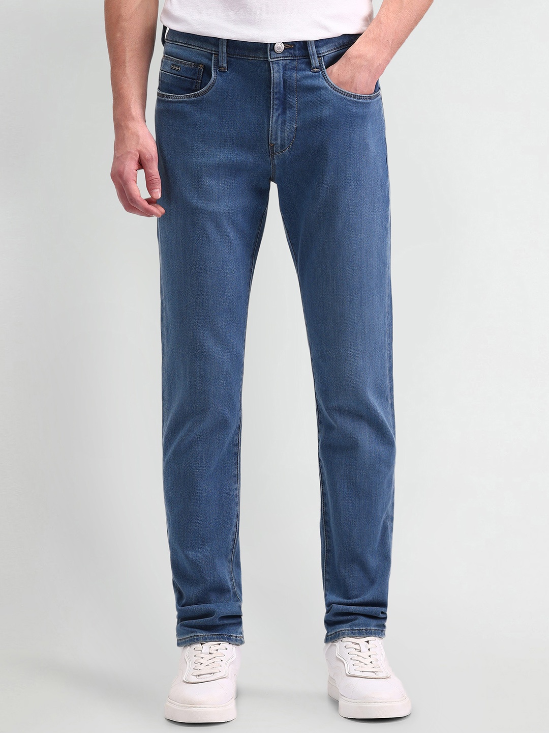 

Arrow New York Men Prince Slim Fit Heavy Fade Stretchable Jeans, Blue