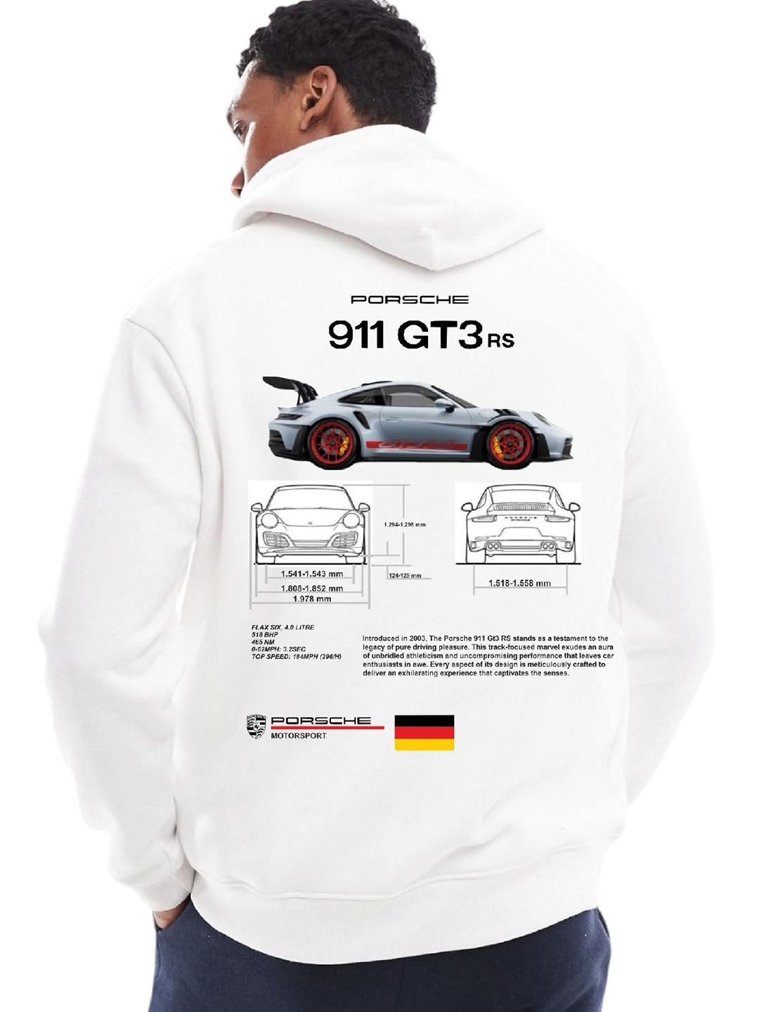 

Be Savage Men Printed Hooded Sweatshirt, White