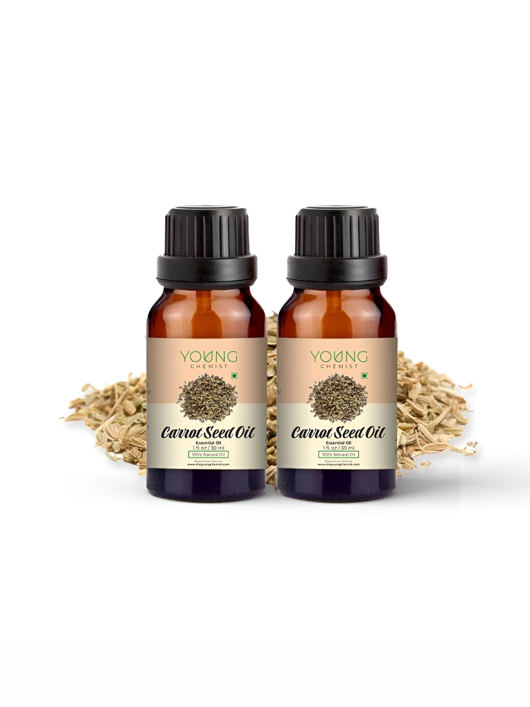 

YOUNG CHEMIST Set Of 2 Carrotseed Essential Oil For Skin & Hair - 30 ml Each, Brown