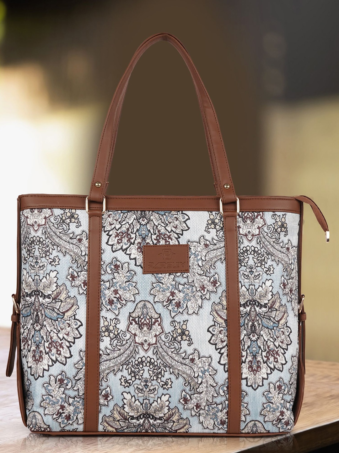 

PARSLEY Women Floral Printed Structured Shoulder Bag, Blue