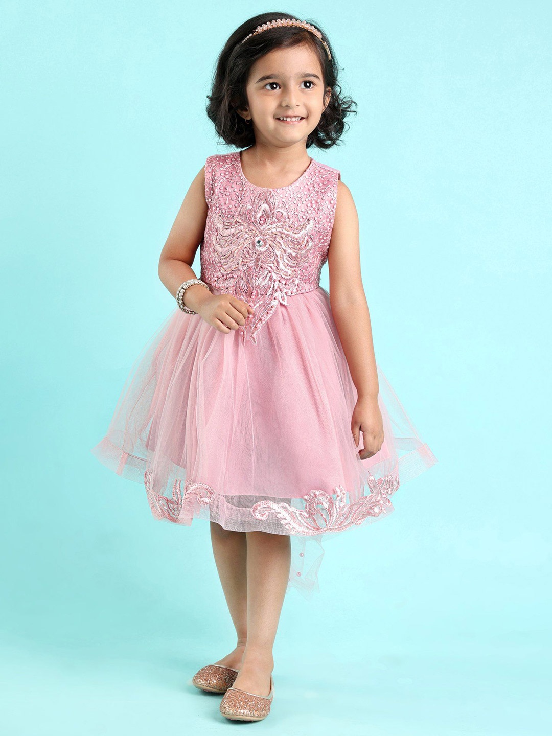 

Mark & Mia Girls Embroidered Fit and Flare Dress, Pink