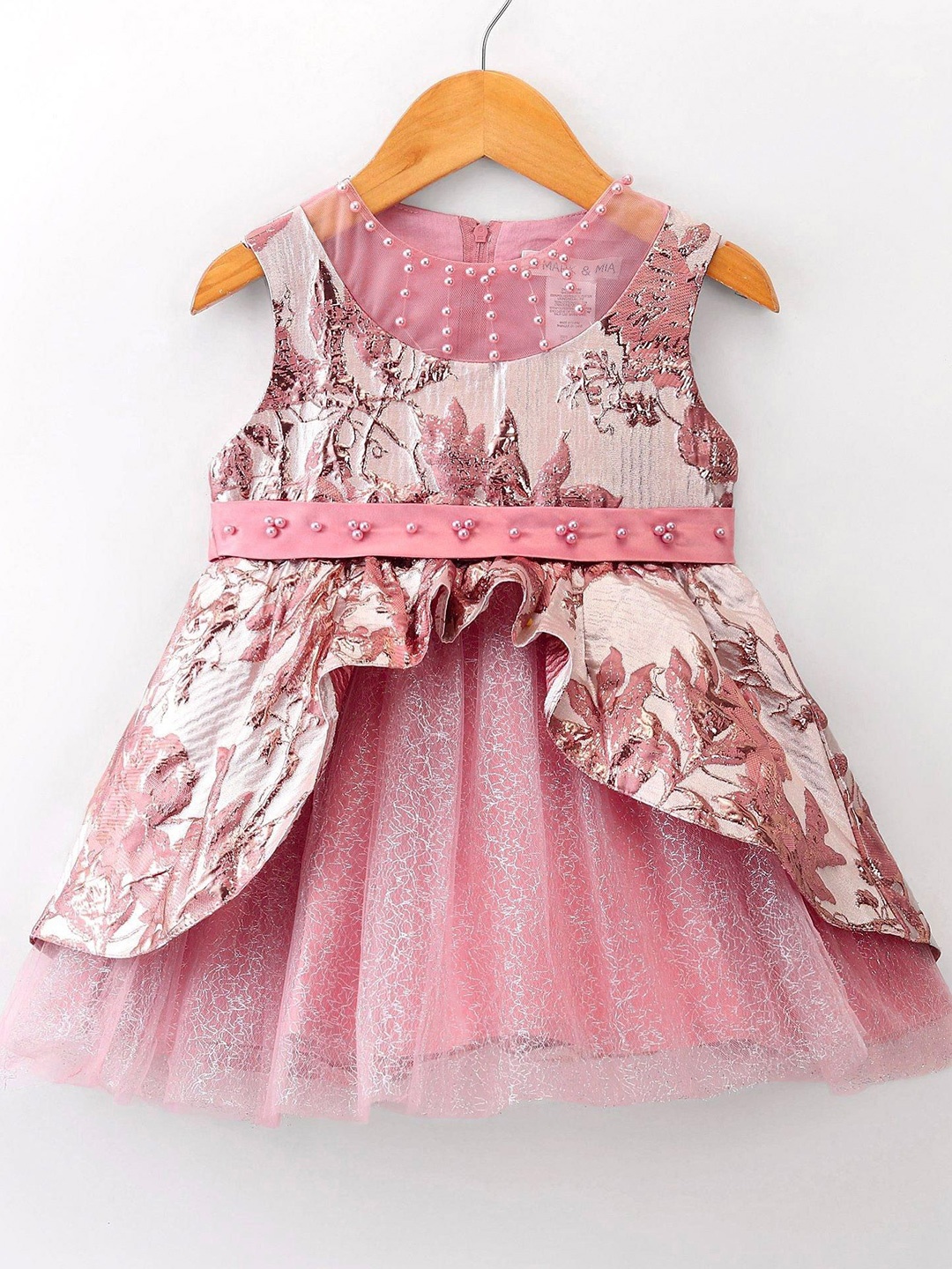

Mark & Mia Girls Embellished Round Neck Dress, Pink