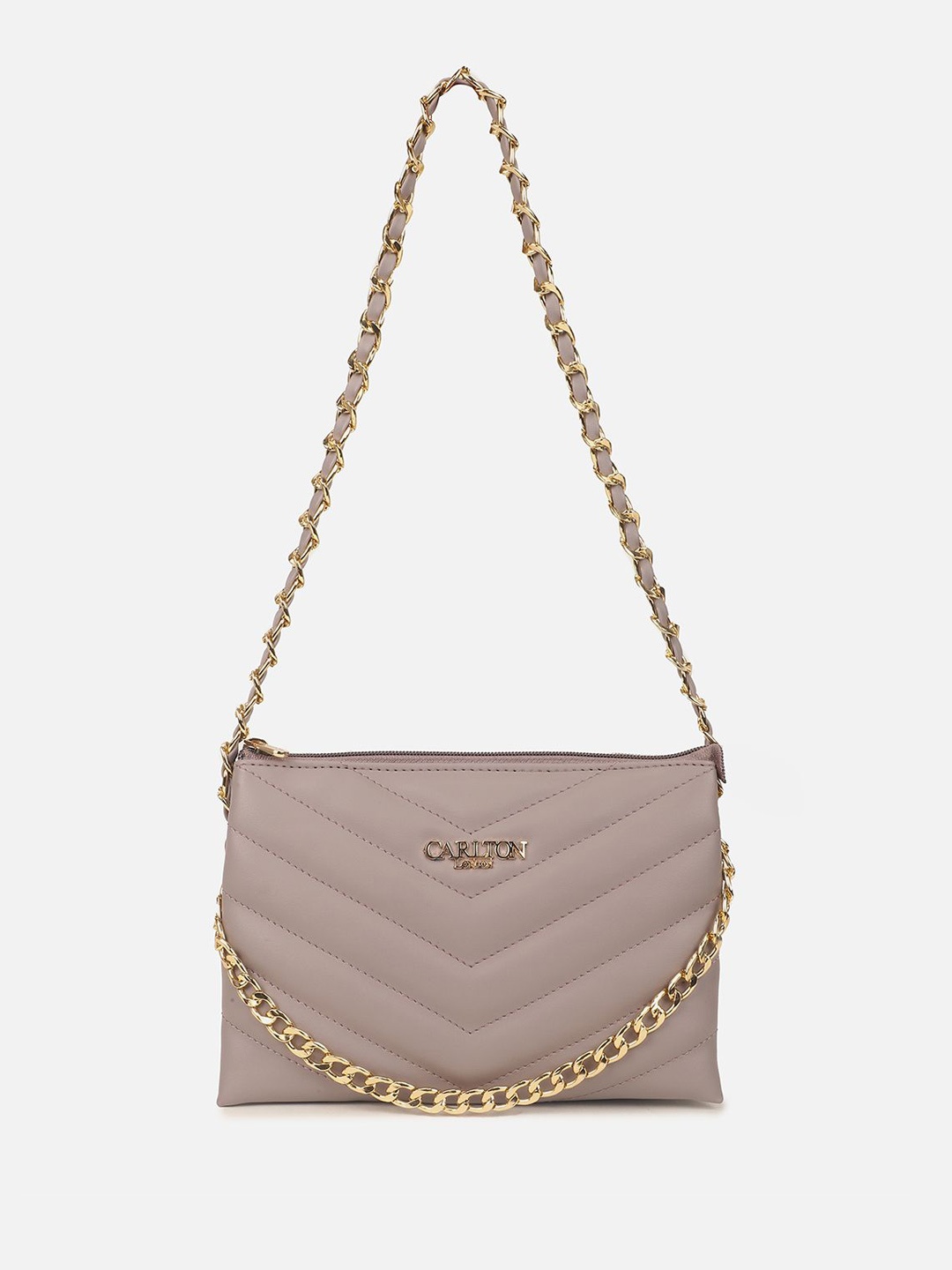 

Carlton London Women Textured Structured Leather Handheld Bag, Purple