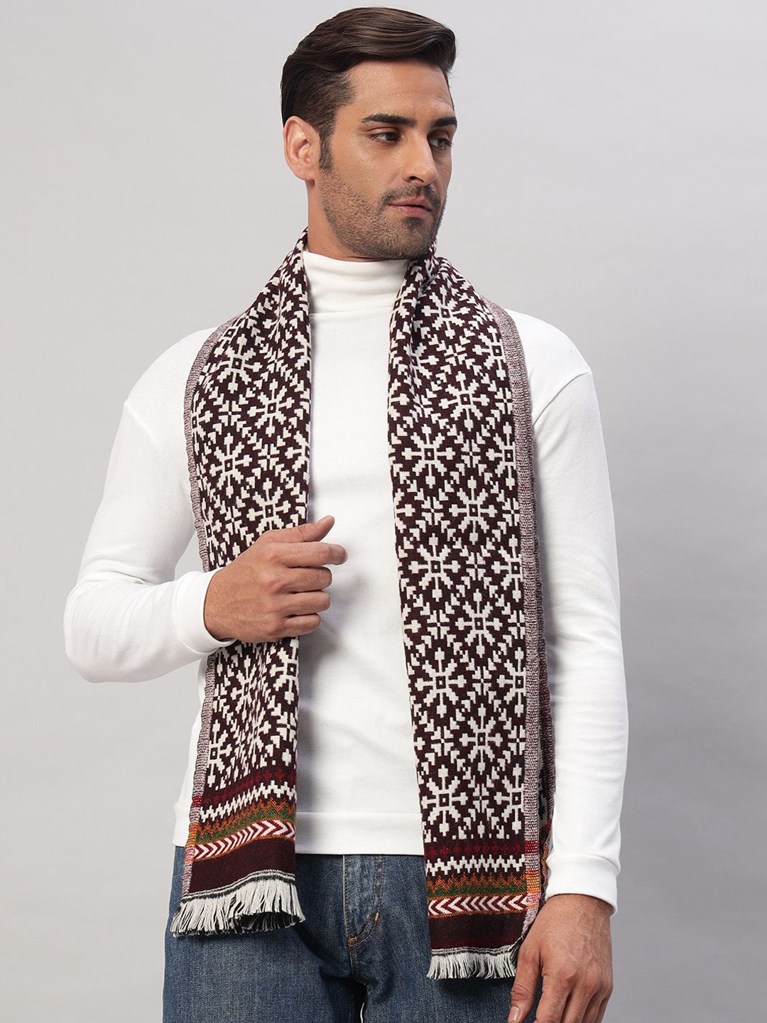 

HANDICRAFT PALACE Men Merino Wool Mufflers, Maroon