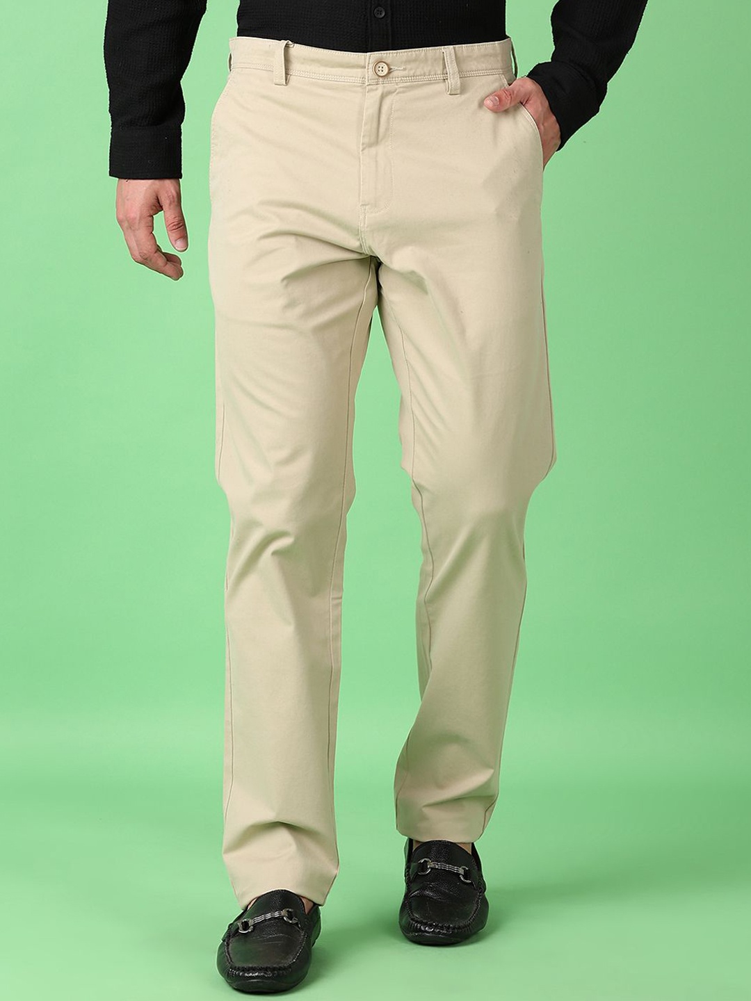 

V-Mart Men Chinos Regular Fit Trousers, Beige