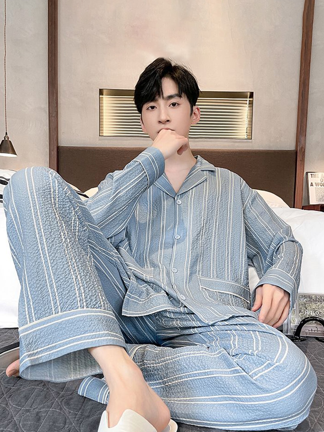 

StyleCast Striped Shirt With Pyjama, Blue