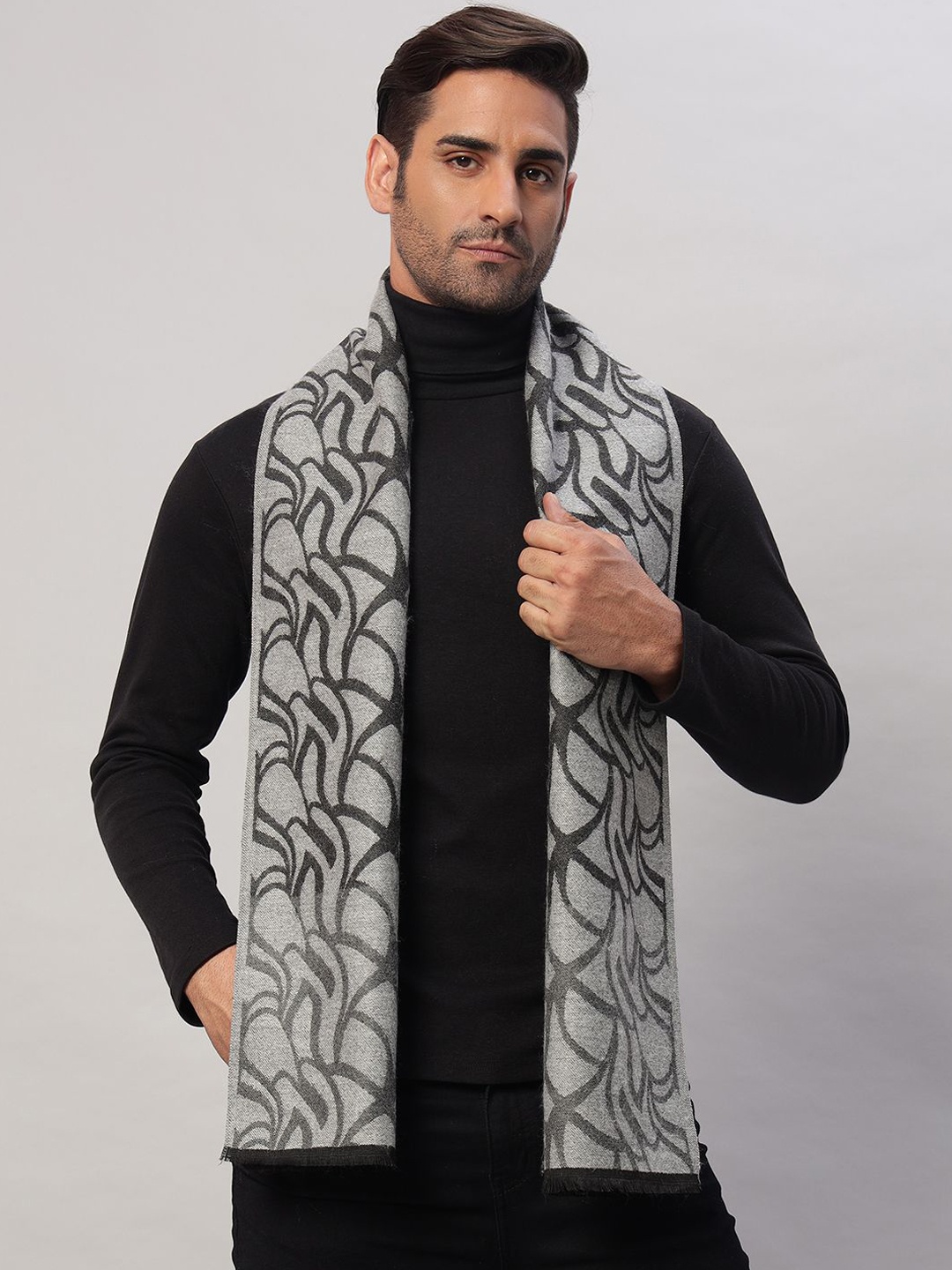 

HANDICRAFT PALACE Men Merino Wool Mufflers, Grey